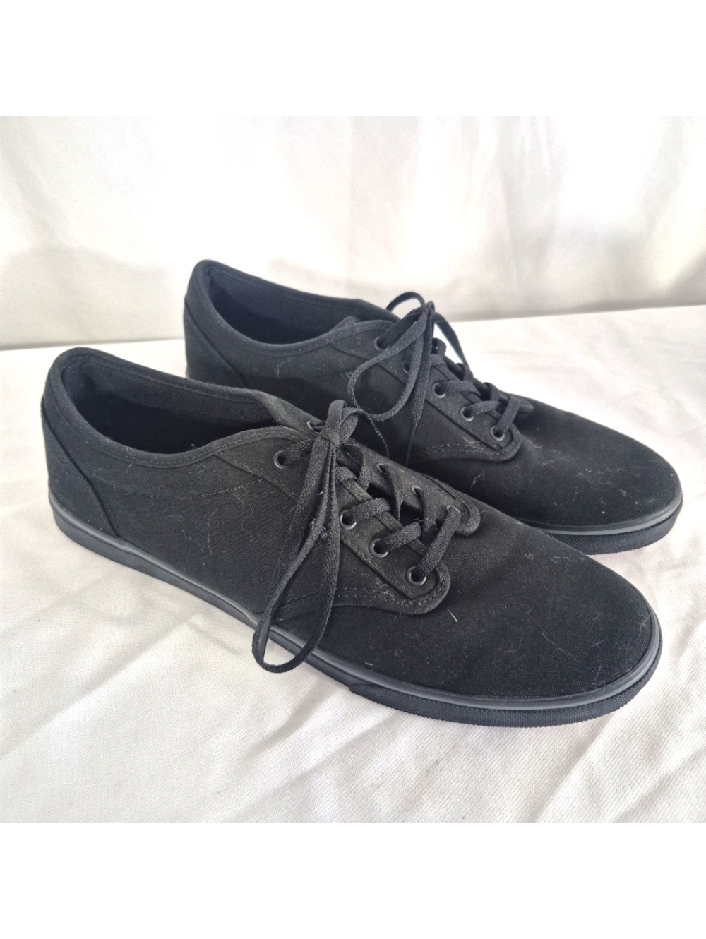Vans Atwood Sneakers Canvas Heritage Shoes Flats Womens 11  ALL BLACK